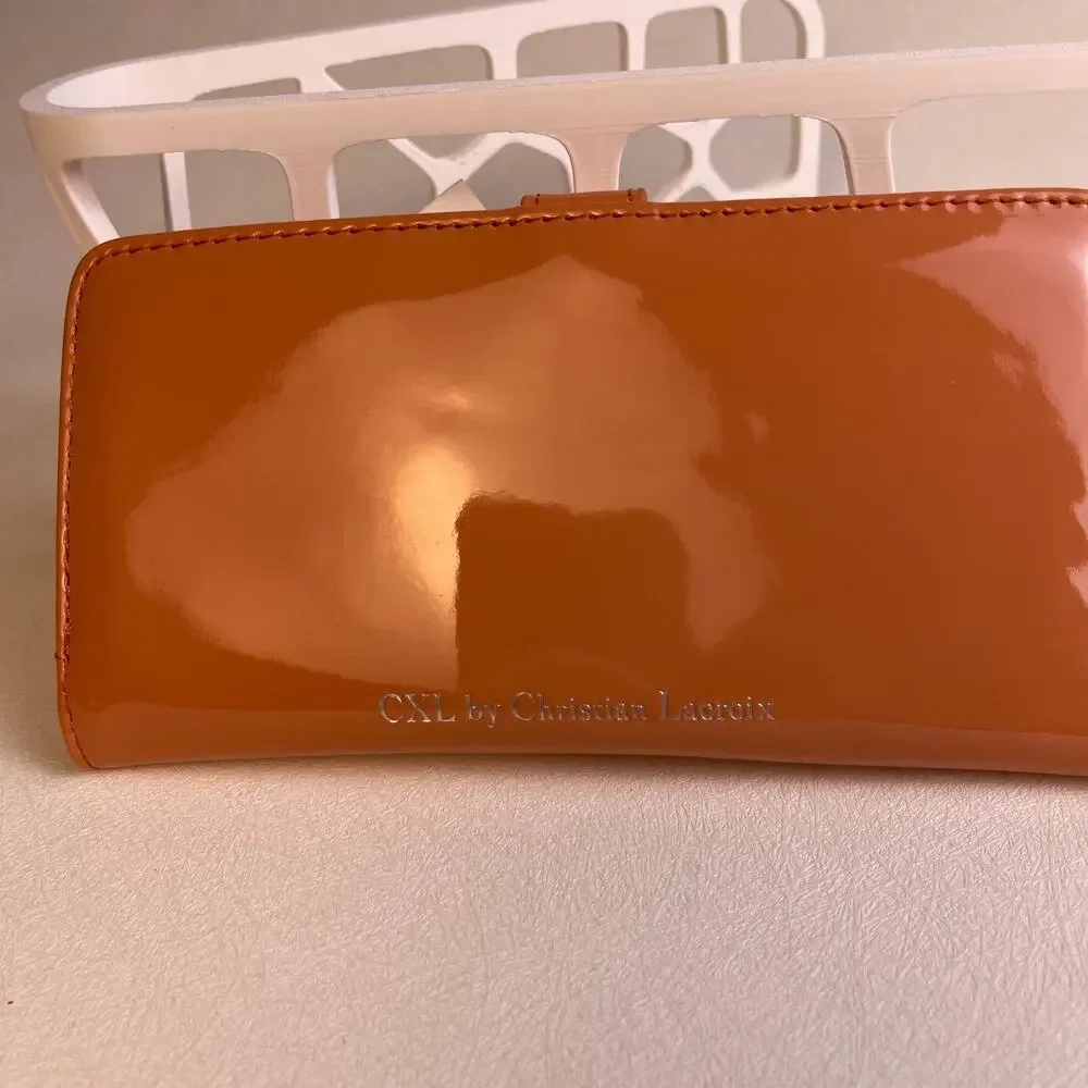 CXL Christian Lacroix Metro Patent Bi-Fold Skinny Wallet Tango NWT $48